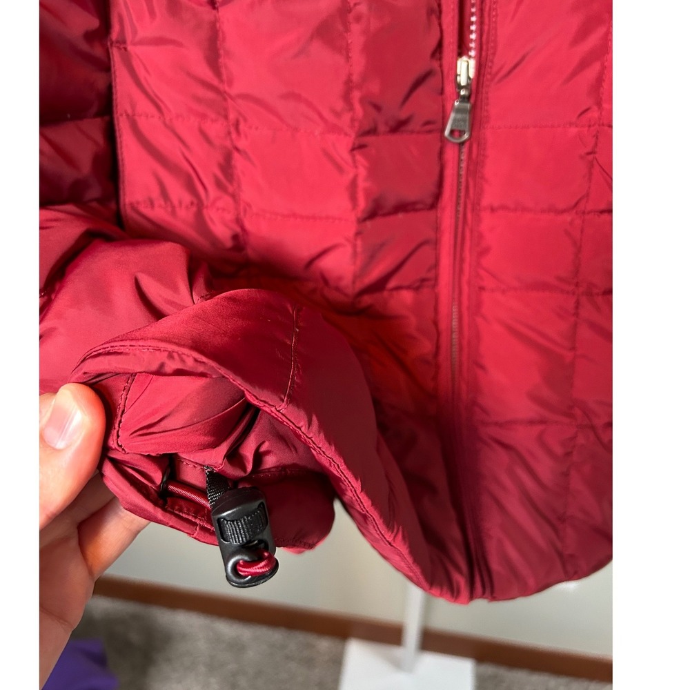Eddie Bauer Puffer Vest Women's XL Red Quilted Goose Down Full Zip Fleece Collar - Picture 3 of 10
